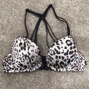 Leopard Print Strappy racer back Bra